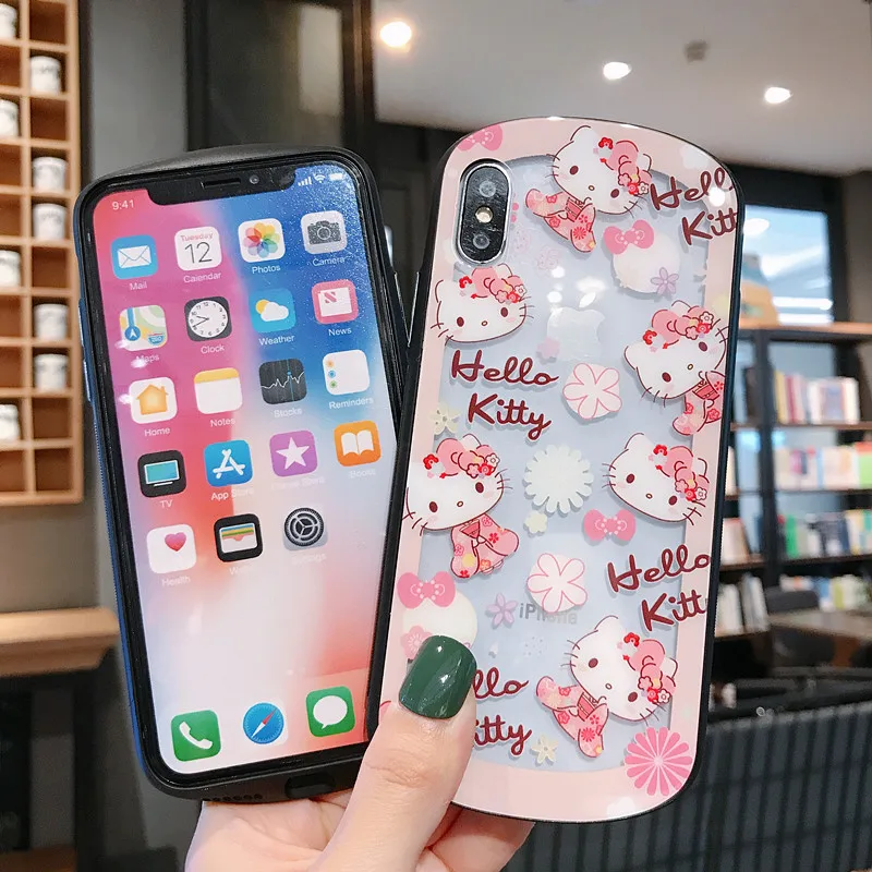 Для iphone 11 Pro Max прозрачный стеклянный милый котенок Модный чехол для телефона для iphone 6 6s 7 plus 8 plus X XR XS MAX чехол