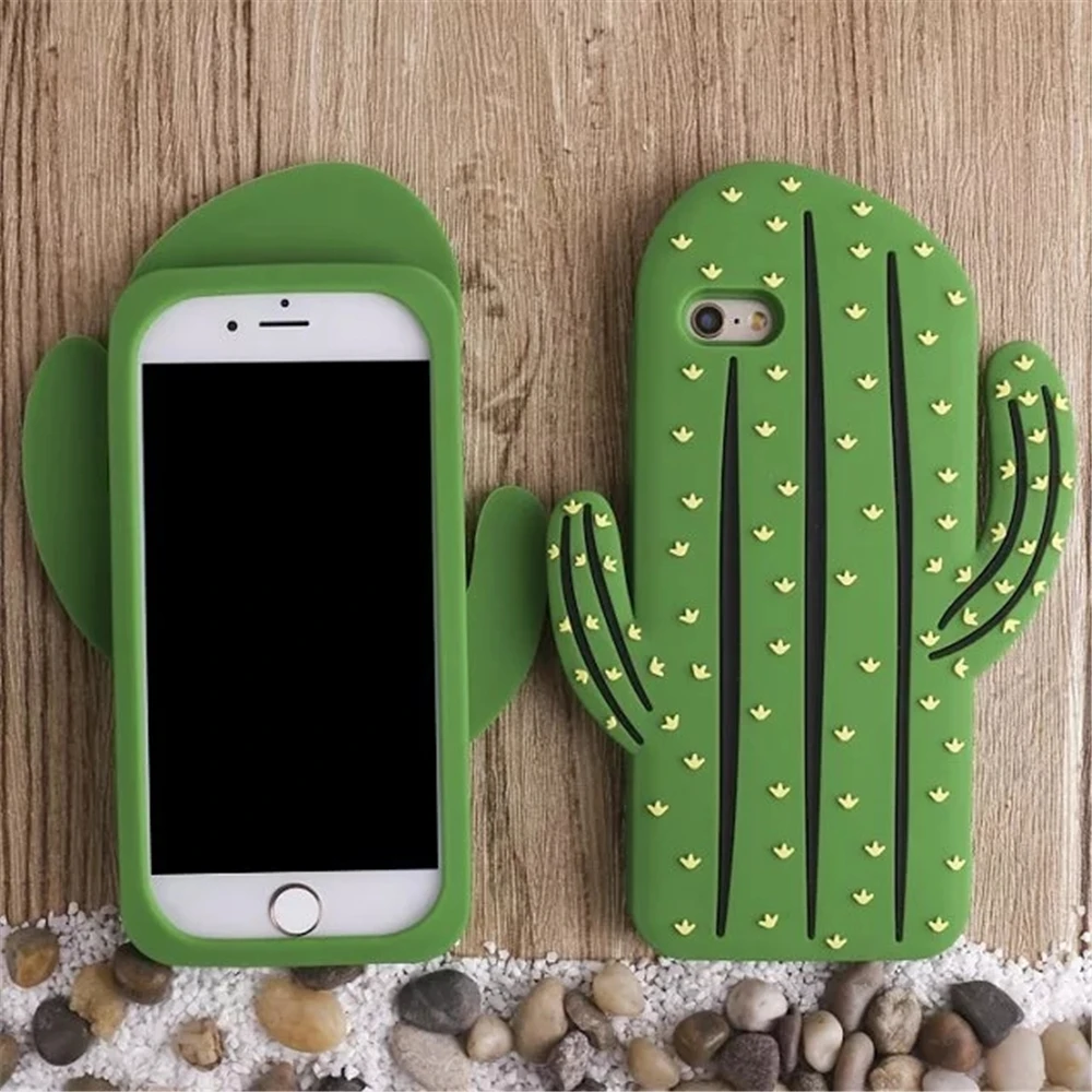 Мягкая силиконовая задняя крышка с 3d изображением кактуса ананаса для iPhone 5 5s SE 5C 6