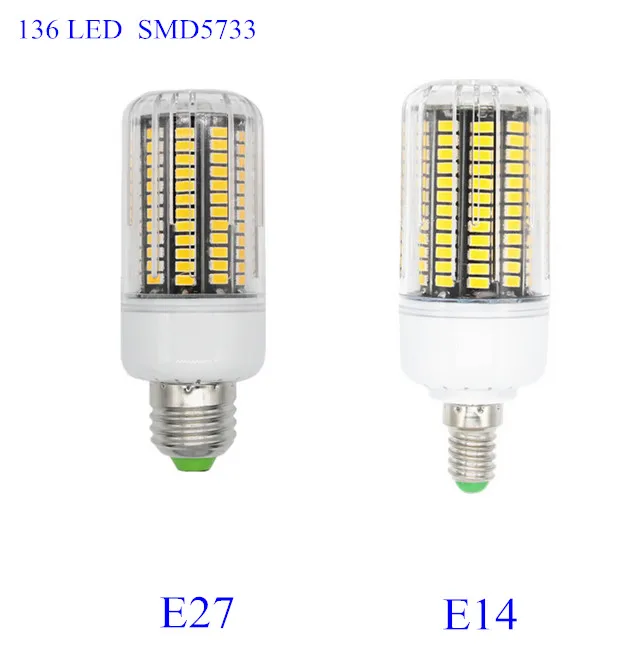 5733 лампада Светодиодная лампа E27 220В 42LED 64LED 80LED 108LED 136LED Lamparas LED Bombillas ярче 5730 | Лампы