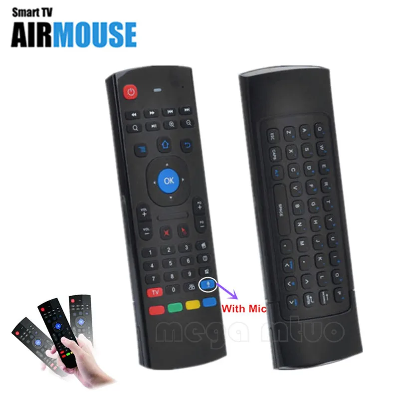 6 Axis с микрофоном MX3 Air mouse беспроводная мини клавиатура 2 4 ГГц для ПК HTPC ноутбука