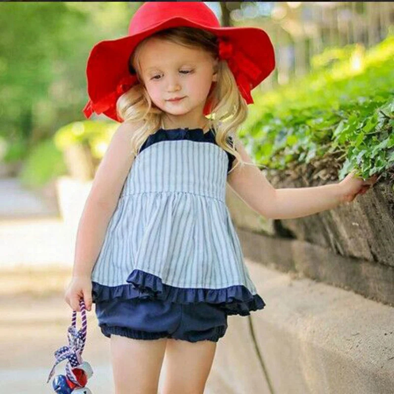 Комплект одежды для маленьких девочек коллекция 2019 года модные летние топы +