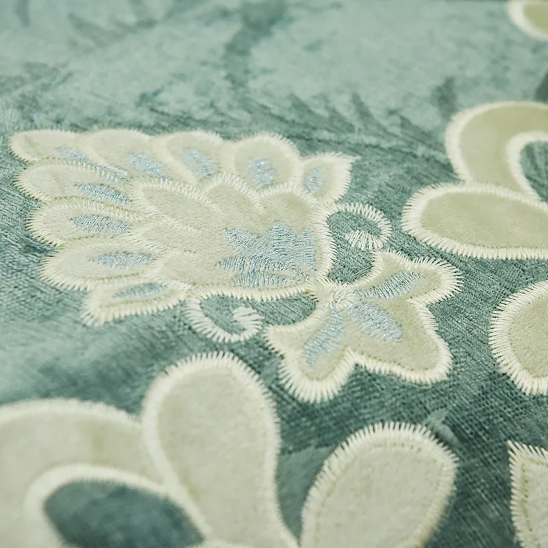 Европейские Роскошные светло-голубые вышитые затемненные декоративные шторы