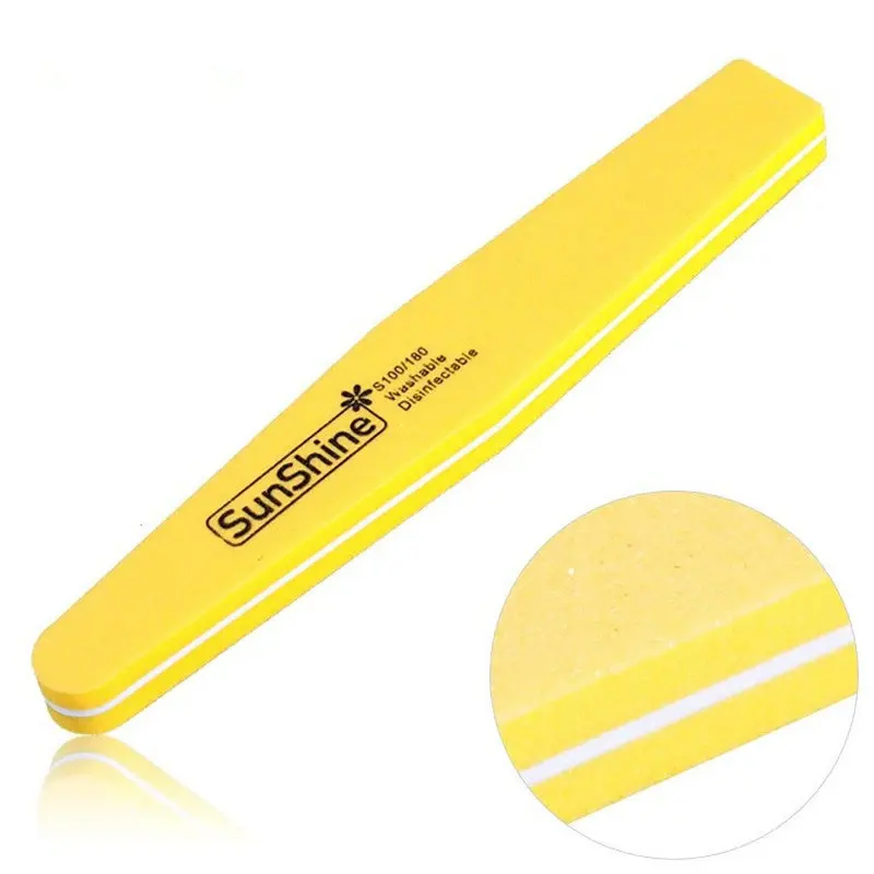 3 Pcs/lot Double Side 100/180 Sunshine Nail Files Buffer Buffing Manicure Pedicure Art Tool For Nails Decoration | Красота и здоровье