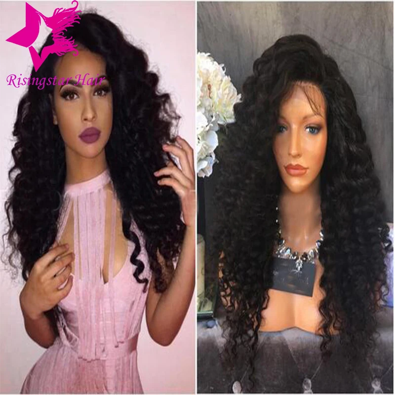 Новый стиль Бразильского виргинские волос gluleless полный шнурок курчавый парик с