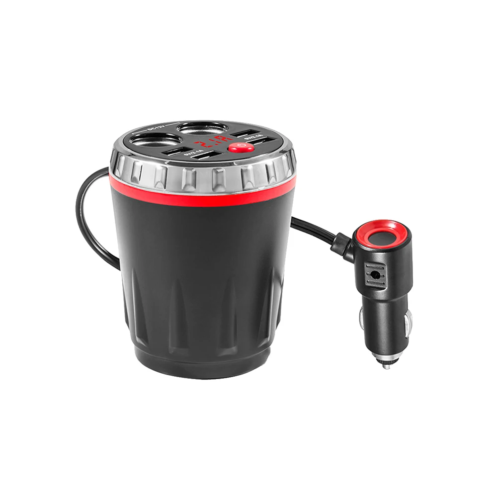 red Fm-передатчик Bluetooth автомобильный беспроводной радио адаптер AUX MP3 плеер fm-модулятор с громкой связью 4 USB быстрое зарядное устройство 2.1A - Название цвета: red