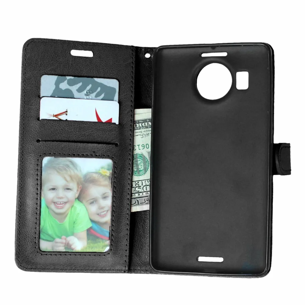 Роскошный 3 слота для карт чехол Nokia Microsoft Lumia 550 640 650 830 850 930 950 кошелек кожаный XL |