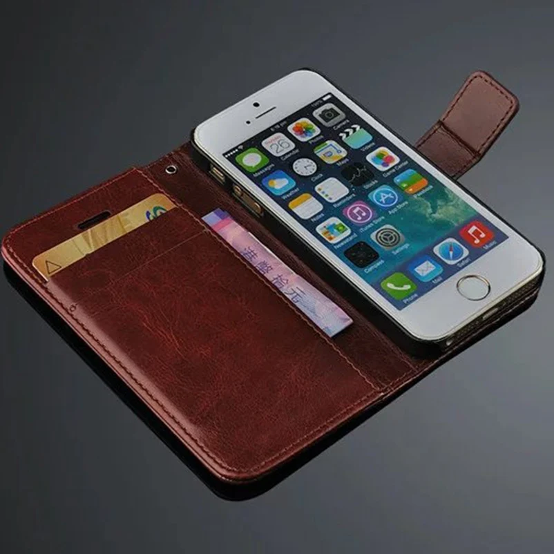 Card Flip Case for iPhone 5 5S SE Cover 360 Stand Coque Original Wallet Apple 8 7 6 6S Plus 10 X Xs Max Xr 8plus | Мобильные