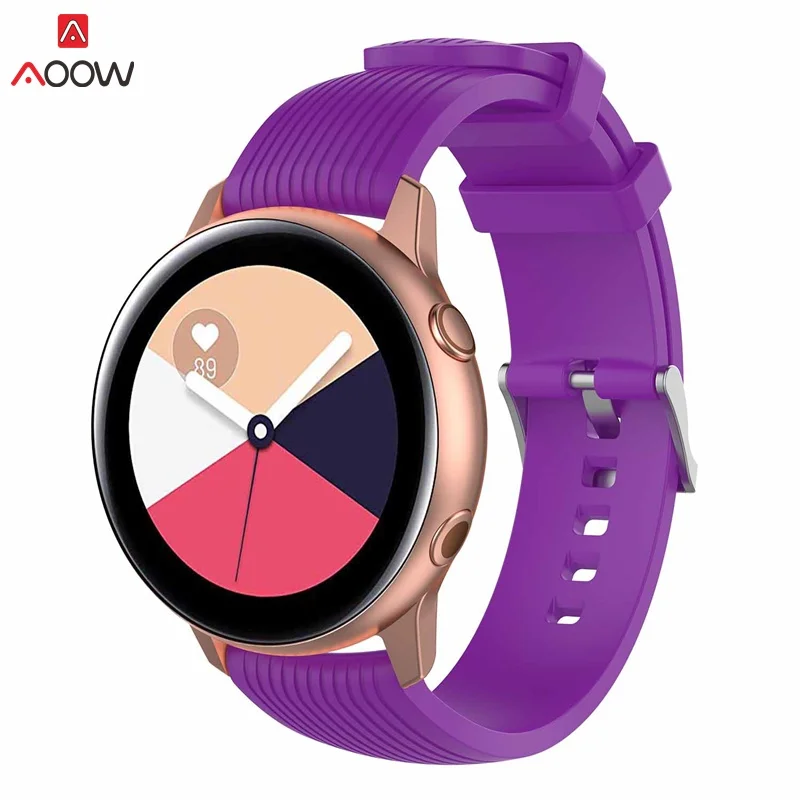 Спортивный мягкий силиконовый браслет для наручных часов Samsung Galaxy Watch Active ремешок
