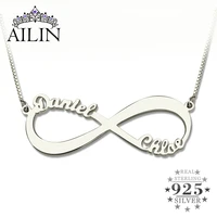 ailin personalized infinity necklace custom name necklace women 925 sterling silver arabic chain pendant jewelry christmas gift