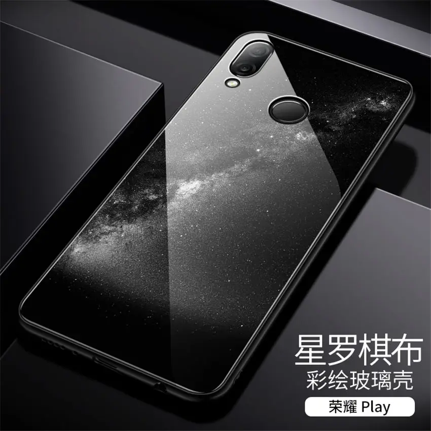 Стеклянный чехол Aixuan, чехол для huawei Honor Play, силиконовый чехол из закаленного стекла для телефона s, чехол для huawei Honor Play, чехол, 6,3 - Цвет: color 3