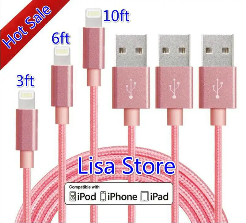 Бесплатная DHL USB кабель для iPhone 6 7 8 X 2A Быстрая зарядка синхронизации данных