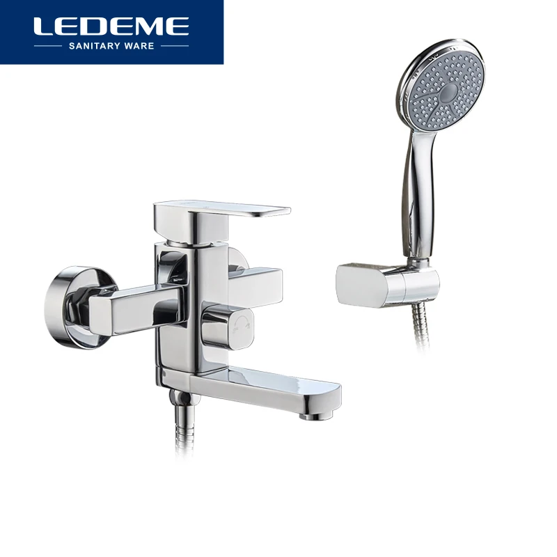 ledeme bathtub faucet hot and cold bath faucet bathroom faucet set bathroom mixer with hand spray shower head mixer taps l3233 free global shipping