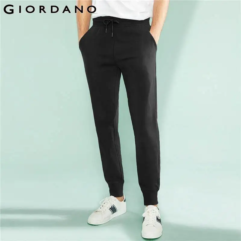 Giordano стрейчевые эластичные брюки для занятия бегом с зауженным низом и шнурком