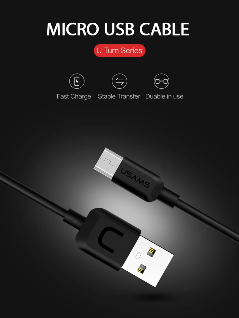 USAMS кабель для передачи данных для Android Xiaomi Micro USB Max 2A Быстрый зарядный кабель для передачи данных для samsung Microusb для синхронизации данных Зарядное устройство кабель 10 шт./упак