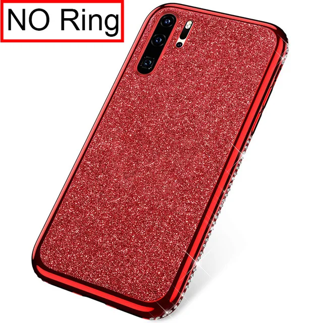 Чехол со стразами и блестками для huawei P20 Honor8X 8C Nova 3 3i Магнитный Finger360 кольцо крышки - Цвет: Red