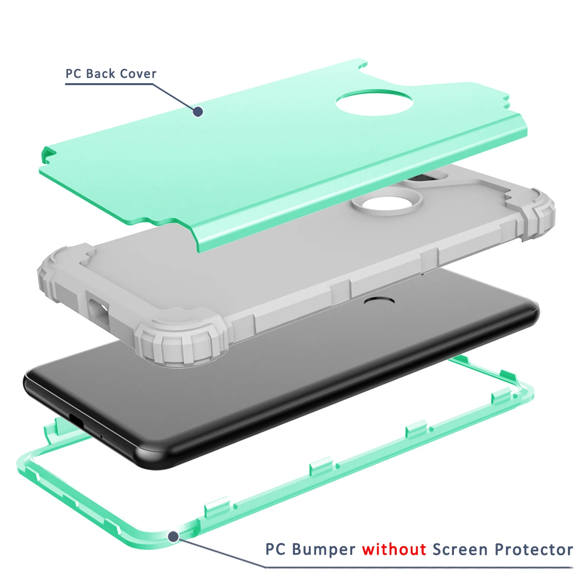 Противоударный защитный чехол для Google Pixel 3 XL ультратонкий гибридный жесткий