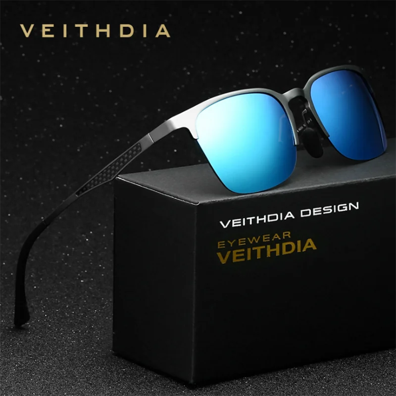 Бренд VEITHDIA дизайнерские солнцезащитные очки унисекс с алюминиевым магнием