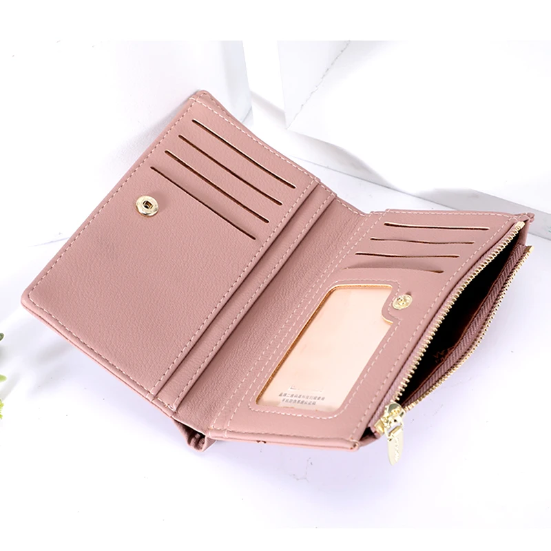 Женский дизайнерский кошелек Weichen тонкий кожаный с отделением для монет