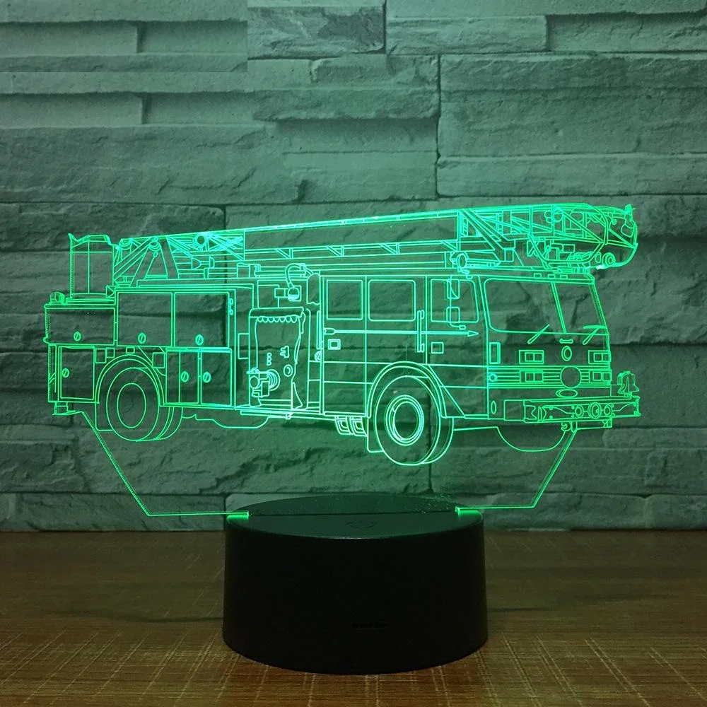 3d-лампа с краном-грузовиком 7 цветов светодиодный ночник для детей сенсорный