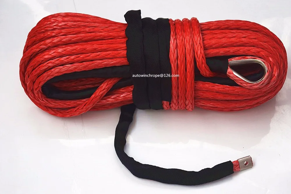 Красный синтетический трос 14 мм * 45 м лебедка для ATV электрическая плазменный