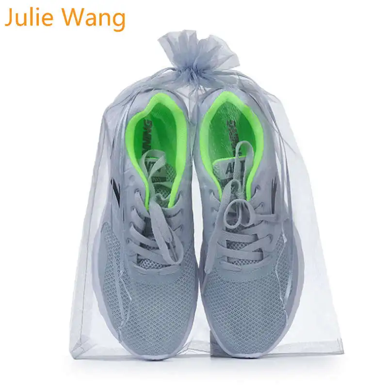 Gray Julie Wang 5 шт. 30*40 см шифоновые ювелирные сумки органза вуаль Упаковка Сумка на год, день рождения, Рождество, Свадебная вечеринка, подарочная сумка - Цвет: Gray