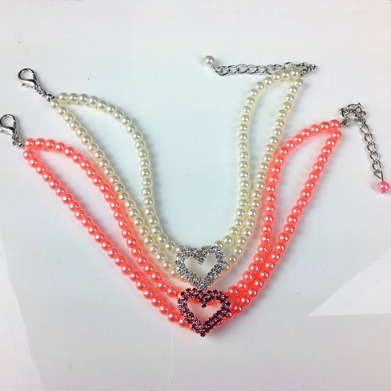 Модный ошейник с жемчугом роскошный и благородный Регулируемый для собак в форме