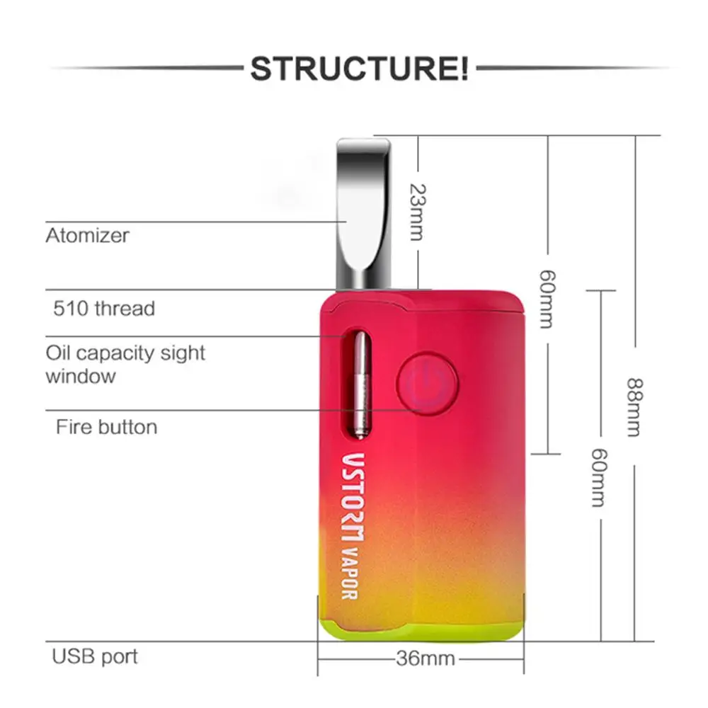 Оригинальный Vapor Storm M1 Набор для 0 5 мл CBD катушки вейп мод 800 мАч встроенный