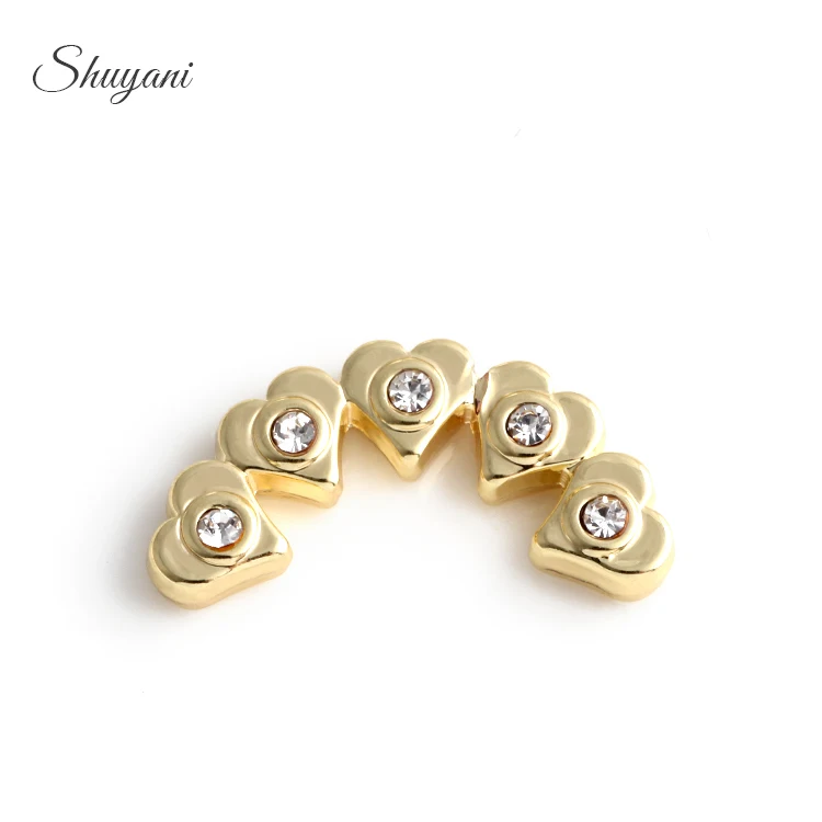 Новое поступление 20 шт./лот сплав золото Sicircle Strass сердце пластина Подвески Для