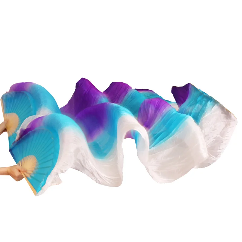 100% шелк ручная работа окрашенный танец живота вентиляторы бамбуковые ребрышки