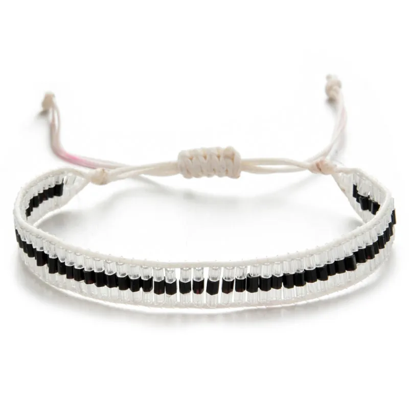 Bohemia Woman Men Crystal Seed Beads Bracelet Adjustable Weave Rope Chain Charms Bracelets Wristband Anklet Handmade Jewelry - Окраска металла: A