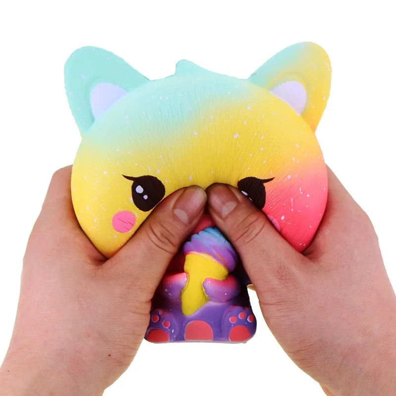 Galaxy мороженое кошка котенок мягкий медленно поднимающийся милый Jumbo ремень Мягкий Сжимаемый ароматизированный хлеб торт игрушка подарок малыш развлечение 11*11*7 см