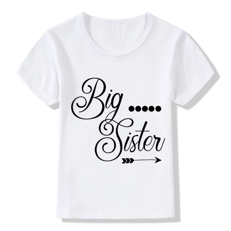 Коллекция года, Детская футболка с принтом «Big Sister» детские летние топы, одежда с единорогом для маленьких девочек детская одежда для маленьких и старших сестер HKP2182