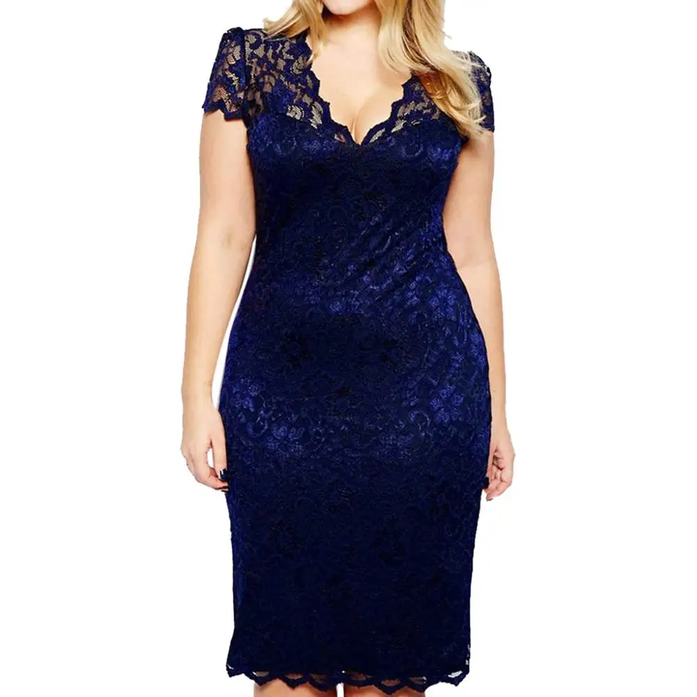 Женское платье с v образным вырезом однотонное кружевное Открытое коротким