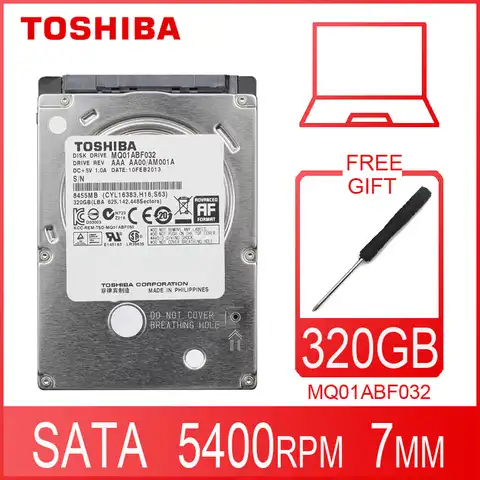 Внутренний жесткий диск TOSHIBA MQ01ABF032 для ноутбука, 320 ГБ, 2,5 дюйма, 5400 об/мин, 8M SATA