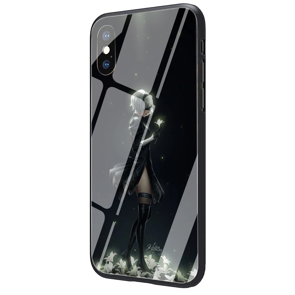 Чехол NieR Automata из закаленного стекла для iPhone 5 5S 6 6s Plus 7 8 Plus X XR XS 11 Pro Max - Цвет: G9