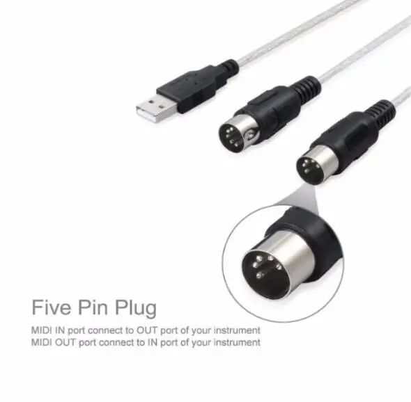 Кабель-адаптер LBSC с интерфейсом USB на MIDI 6 футов 2 м | Компьютеры и офис
