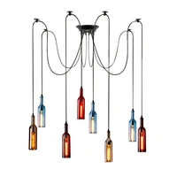 led pendant lamp restaurant bar cafe clothing storebar color beer bottle decorative hanging lights glass lamps lustre suspension