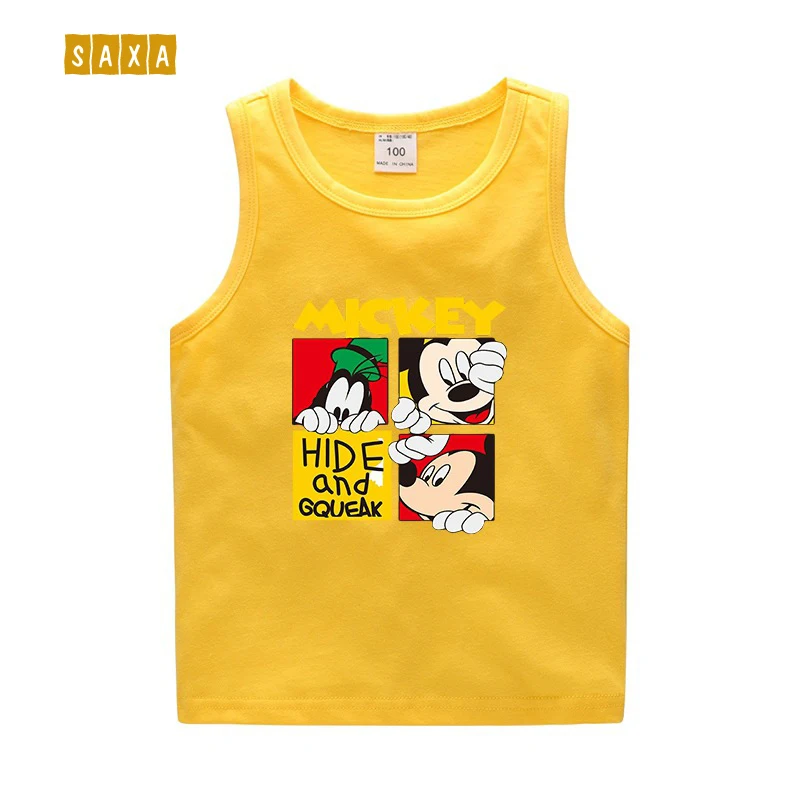 Детский жилет Новинка лета 2019 детская одежда рубашка из 100% хлопка с мультяшным