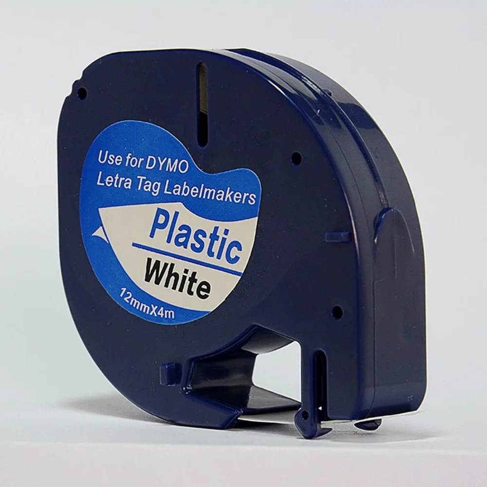 

Comaptible DYMO LetraTag пластиковая лента черная на белой этикетке LT 91201