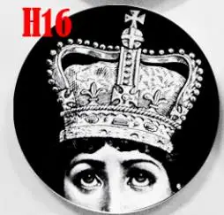 Lina, настенные декоративные керамические тарелки, домашний декор, блюдо, фарфоровые настенные художественные тарелки, черно-белые, в скандинавском стиле - Цвет: H16