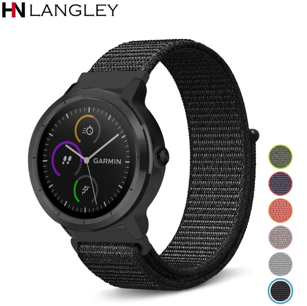 20 мм нейлоновая Спортивная петля для Garmin Vivoactive 3 застежка для часов регулируемая застежка для Forerunner 645 музыкальный смарт-ремешок для часов