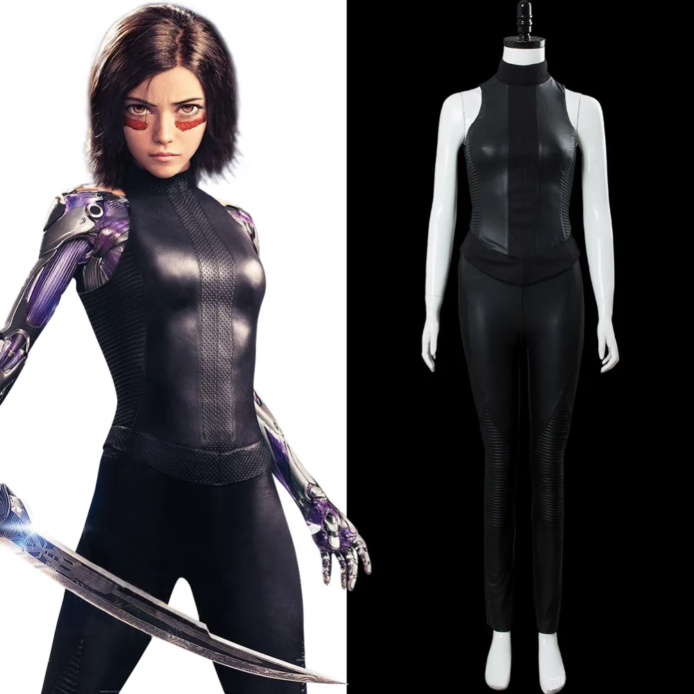 Alita боевой Ангел униформа наряд косплей костюм комбинезон костюмы для взрослых