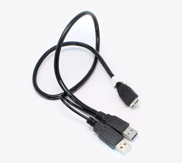 Фото USB 3,0 Y-кабель Micro Type B папа-стандартный тип A Папа + источник питания новый №4