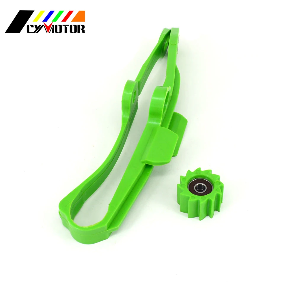Зеленая направляющая цепи Guad и звездочка для KAWASAKI KXF250 KXF450 KXF 250 450 2009 2010 2011 2012 2013 2014