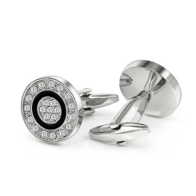 Классические белые хрустальные круглые запонки мужская рубашка свадебные для