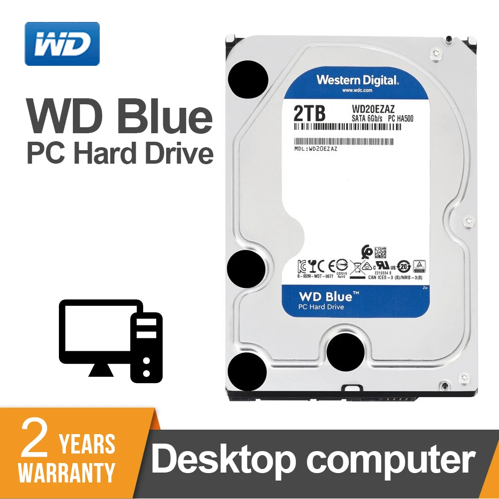 Западный цифровой оригинальный WD синий 2 ТБ hdd SATA 3 5 &quot64 Мб кэш памяти внутренний