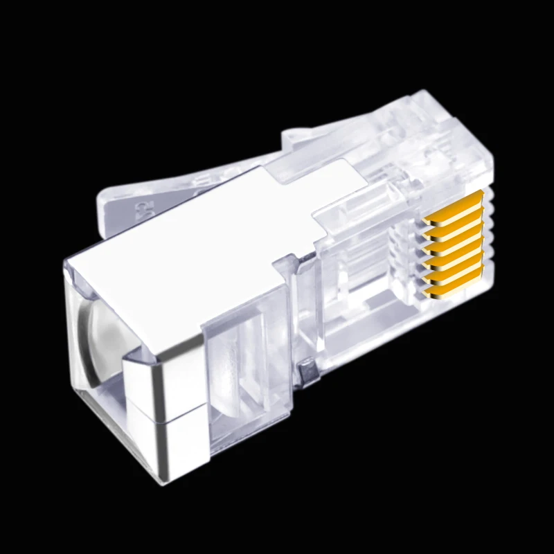 50 шт. длинный корпус RJ11 RJ12 6P6C телефонный соединитель FTP 6 ядер кристальная головка