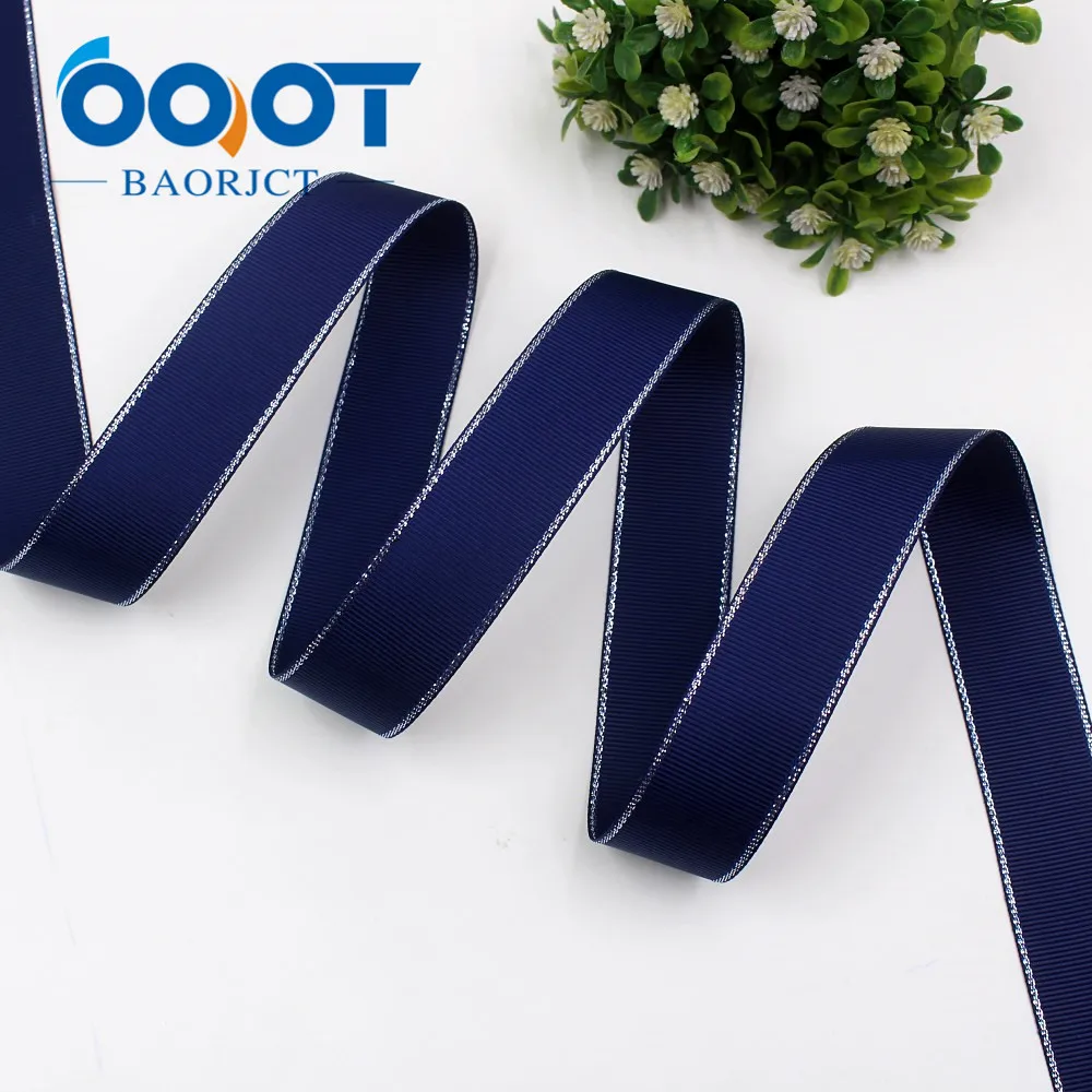 Двухсторонние ленты OOOT BAORJCT серебристые Двусторонние из grosgrain 25 мм 10 ярдов