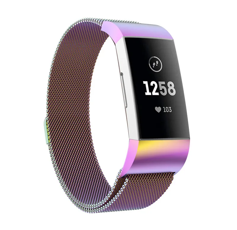 Для Fitbit Charge 3 Ремешки для наручных часов Ремешок умных браслет из нержавеющей