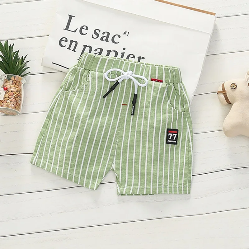 Summer Baby Boys Stripe Print Short Pants Trousers Casual Kids Cotton Shorts Children Clothing